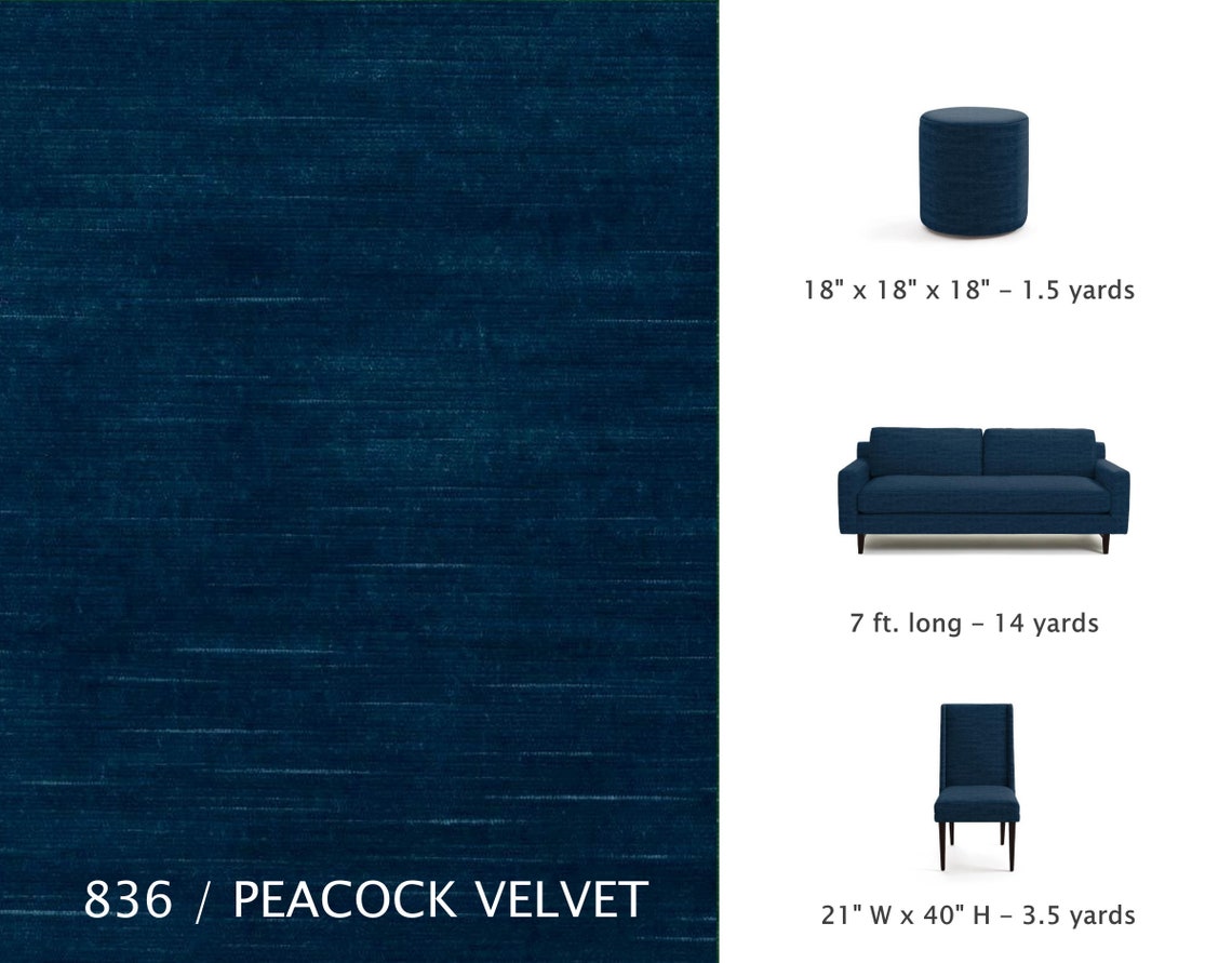 Peacock Blue Velvet Upholstery Fabric Peacock Blue Velvet - Etsy