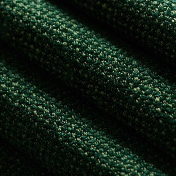 Olive Green Plain Solid Tweed Textures Upholstery Fabric by The Yard