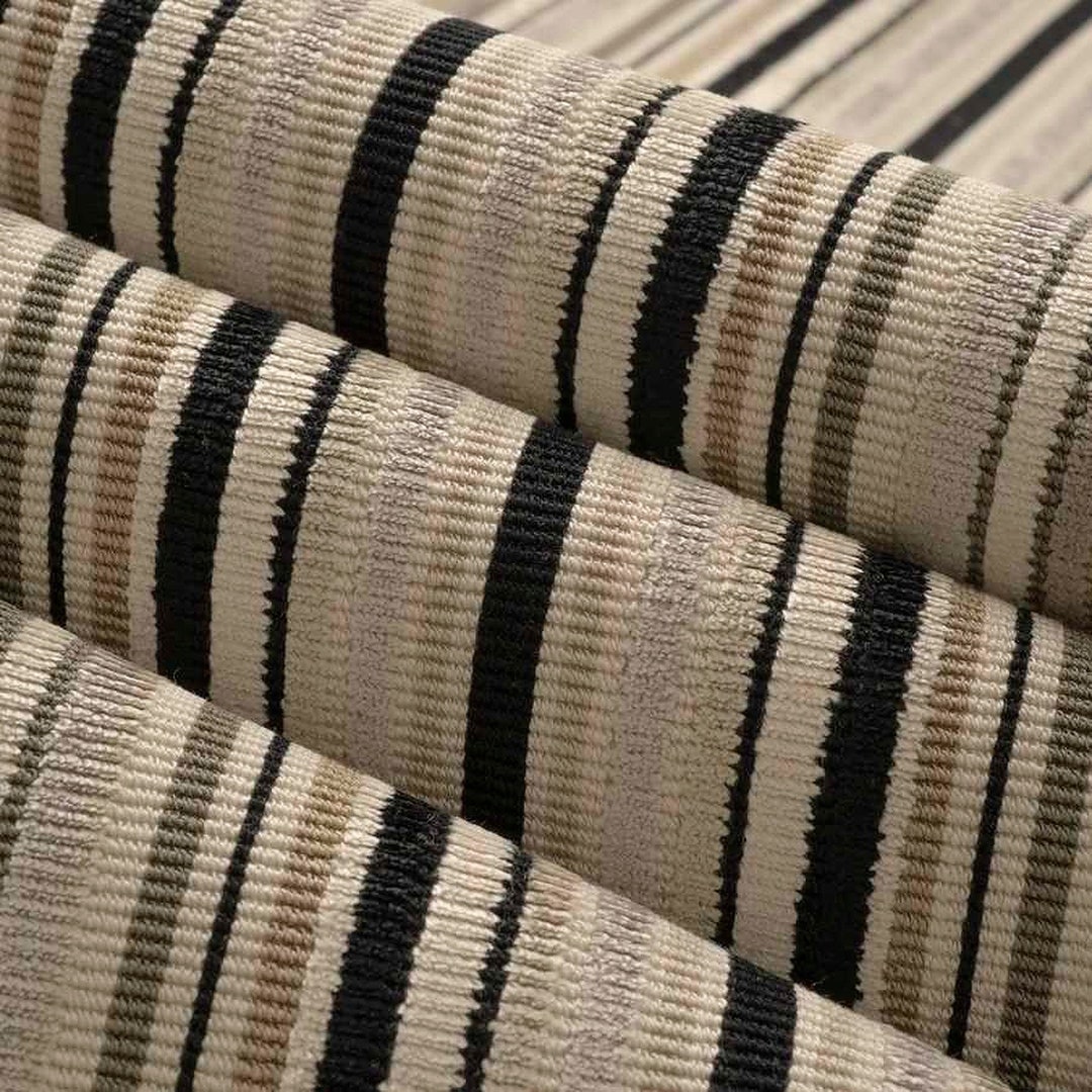 Black Stripe Velvet Upholstery Fabric Black Taupe Fabric for Furniture