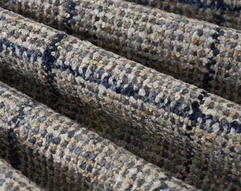 Navy Blue Upholstery Fabric - Blue Taupe Fabric for Furniture - Multicolored Woven Upholstery Fabric - Navy Copper Fabric  - SP 470