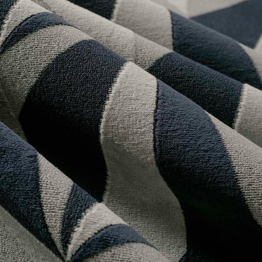 Blue Grey Velvet Upholstery Fabric Modern Graphic Velvet Fabric for