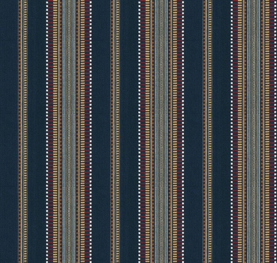 Navy Blue Gold Stripe Upholstery Fabric for Furniture Modern Etsy