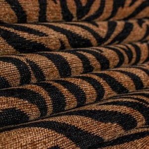 Black Brown Animal Skin Upholstery Fabric for Furniture - Exotic Animal Fabric for Sofas and Chairs - Black Animal Skin Fabric - SP 5501