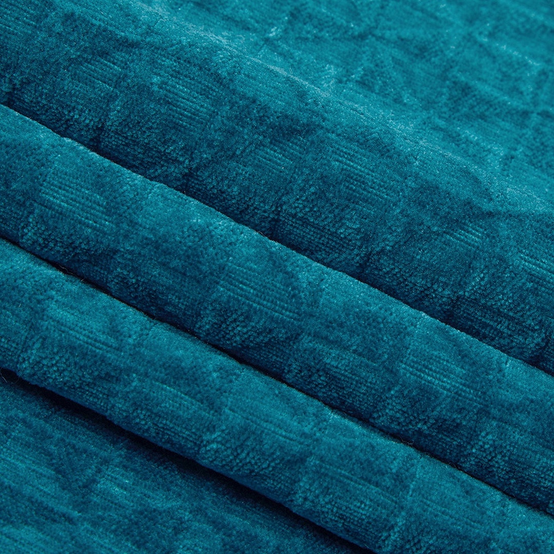 Peacock Blue Velvet Upholstery Fabric Textured Blue Velvet for ...