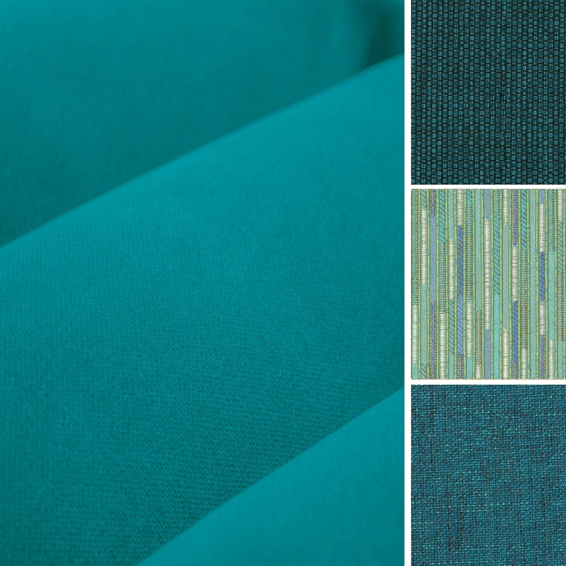 Teal Greek Key Upholstery Fabric Stain and Water Resistant Fabric