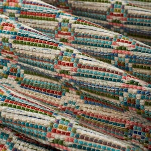 Aqua Upholstery Fabric - Teal Red Fabric for Furniture - Multicolored Abstract Upholstery Fabric - Pink Blue Fabric - SP 261