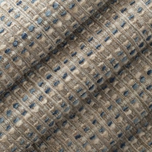 Blue Taupe Upholstery Fabric - Light Blue Fabric for Furniture - Multicolored Upholstery Fabric - Dark Blue Fabric - SP 747