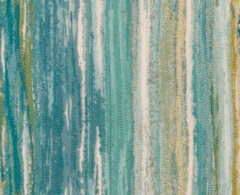 Teal Gold Upholstery Fabric by the Yard Abstract Turquoise Etsy