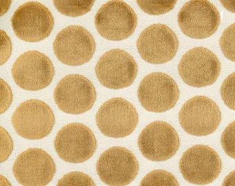 Gold Velvet Upholstery Fabric - Gold Geometric Velvet Upholstery Fabric - Gold Dot Velvet Fabric for Furniture - SP 424