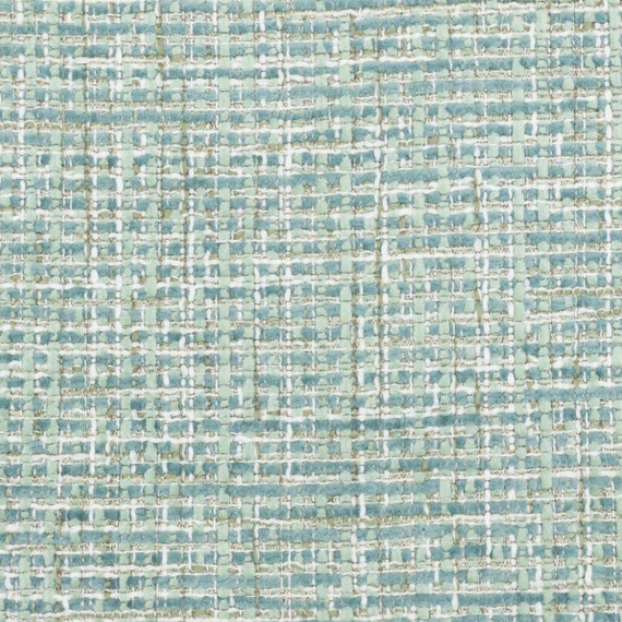 Mint Green Fine Cotton Tweed Fabric, Tweed Fabric by the Yard for