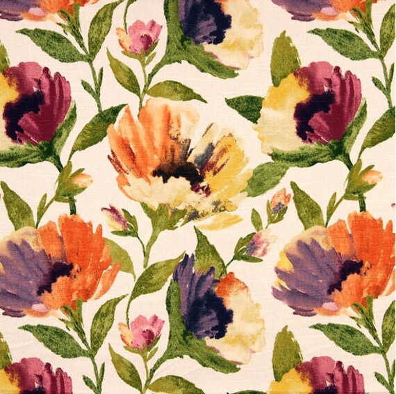 Floral Upholstery Drapery Fabric On Sale Etsy