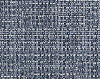 Navy Durable Stain Concealing Tweed Solid Drapery Upholstery Fabric Hvy Wt