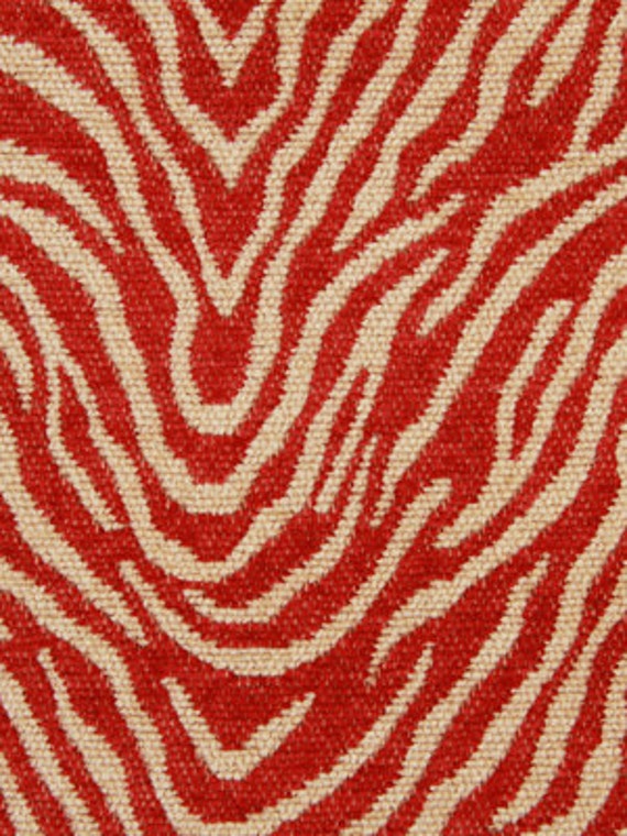 Modern Red Animal Upholstery Fabric Woven Zebra Fabric for Etsy