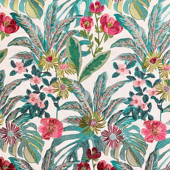 Teal Pink Upholstery Fabric for Furniture Emerald Green