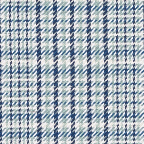 Mint Green Plaid Upholstery Fabric Navy Blue Green Pillows Etsy