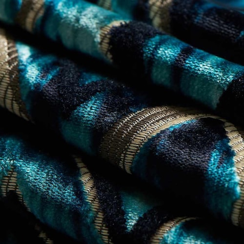 Dark Blue Velvet Upholstery Fabric for Furniture Light Blue - Etsy