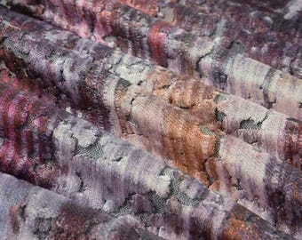 Pink Velvet Upholstery Fabric for Furniture and Drapery - Multicolored Velvet Fabric -  Lavender Velvet Fabric - SP 578