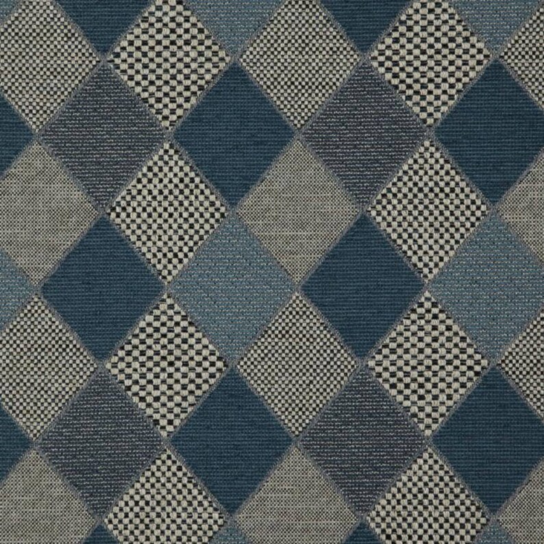 Navy Grey Upholstery Fabric by the Yard for Furniture Etsy