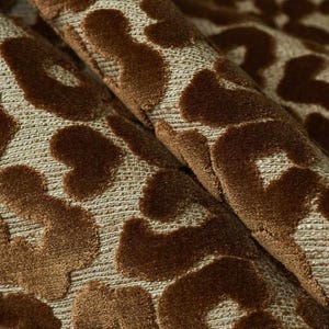 Animal Velvet Upholstery Fabric - Copper Velvet Upholstery Fabric for Furniture - Exotic Animal Velvet Fabric for Pillows - SP 521