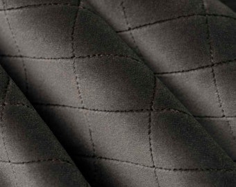 Brown Velvet Upholstery Fabric for Furniture - Modern Dark Brown Geometric Velvet Upholstery Fabric - Solid Brown Quilted Velvet - SP 904