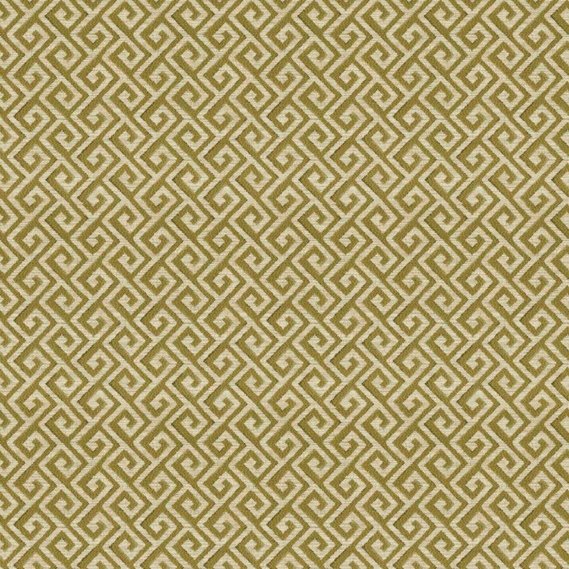 Lime Green Upholstery Fabric by the Yard Small Scale Greek Etsy