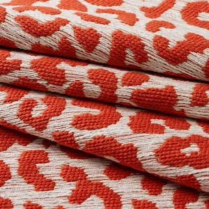 Orange Crypton Upholstery Fabric - Modern Orange Animal Fabric for Furniture - Stain Resistant Animal Fabric for Chairs and Sofas - SP 153