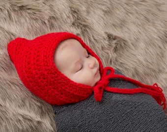 Baby girl hat 30 colors winter elf hospital bonnet for coming home outfit Valentine's Day Christmas newborn gnome photo prop shower gift red