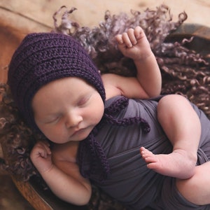 Baby girl bonnet 46 colors classic hospital hat for coming home outfit newborn photography photo props unique shower gifts dark purple
