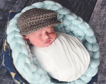Baby boy hat 49 colors Irish wool hospital newsboy cap for coming home outfit newborn photo prop shower gift for him larger size brown taupe