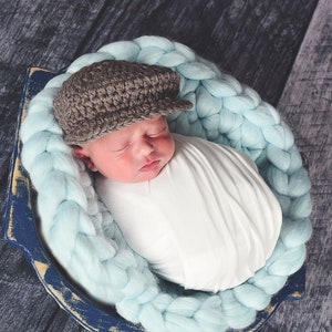Baby boy hat 49 colors Irish wool hospital newsboy cap for coming home outfit newborn photo prop shower gift for him larger size brown taupe