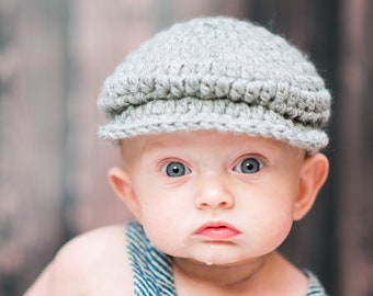 Gray baby boy hat READY TO SHIP Irish newsboy hospital cap coming home outfit newborn photography photo prop clothes shower gift clothing