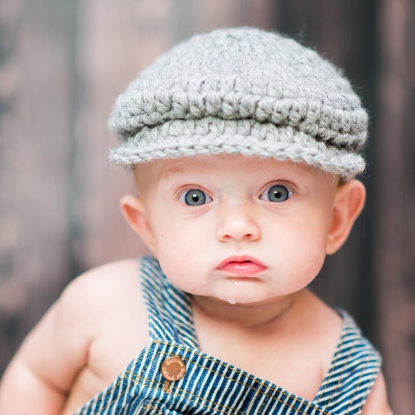 Gray baby boy hat READY TO SHIP Irish newsboy hospital cap coming home outfit newborn photography photo prop clothes shower gift clothing