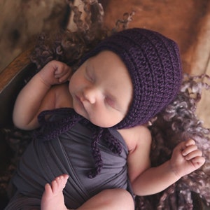 Newborn baby girl bonnet 46 colors winter hospital hat for spring coming home outfit photography photo props clothes shower gift dark purple