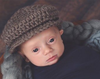 Baby boy hat 36 colors Irish wool winter newsboy hospital cap for coming home outfit newborn photo prop shower gift larger sizes brown taupe