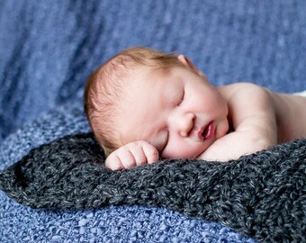 70 colors newborn bump blanket baby boy photo prop for photography chunky crochet knit layer bucket filler basket stuffer dark charcoal gray