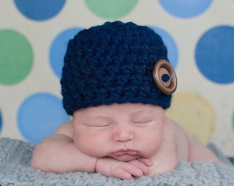 39 colors baby boy hat wood button hospital beanie for coming home outfit newborn photography photo prop shower gift clothing dark navy blue