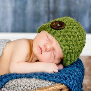 70 colors baby boy hat with wood button hospital beanie for coming home outfit newborn Christmas photo prop unique shower gift green