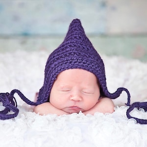 46 colors baby girl hat winter elf hospital bonnet for coming home outfit gnome photo prop shower gift newborn - womens sizes dark purple