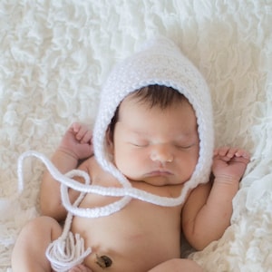 Baby girl hat 46 colors elf gnome hospital bonnet for winter coming home outfit photo prop shower gift for her newborn - womens sizes white