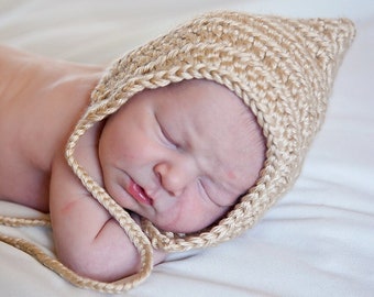 Baby boy hat 30 colors elf winter hospital bonnet for coming home outfit gnome photo prop shower gift newborn - womens sizes light brown