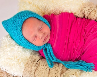 Baby girl hat 30 colors pixie elf hospital bonnet for coming home outfit gnome photo prop shower gift newborn - womens sizes turquoise blue