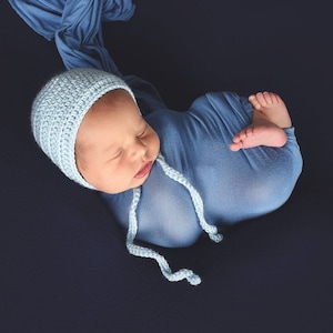 Newborn baby boy bonnet 46 colors crochet knit winter classic basic hospital hat for coming home oufit photo prop shower gifts light blue