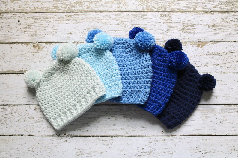 Newborn baby hat 39 colors mini pom bear ear winter hospital beanie for winter coming home outfit gender neutral girl boy white gray black image 4