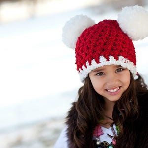 Baby Christmas hat all sizes newborn baby girl boy giant pom pom hospital beanie for holiday coming home outfit Santa photography photo prop 4T to Preteen
