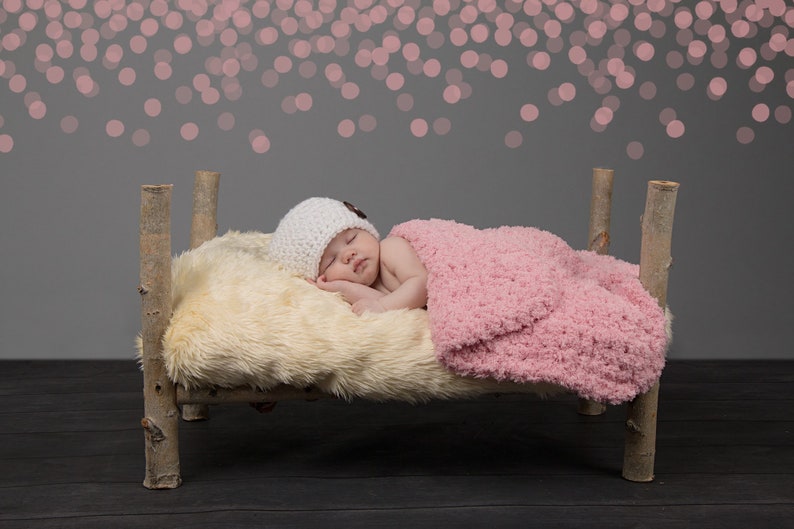 Baby girl blanket 14 colors white pastel chunky crochet knit newborn photo prop for photography soft fluffy winter wrap unique shower gift image 8