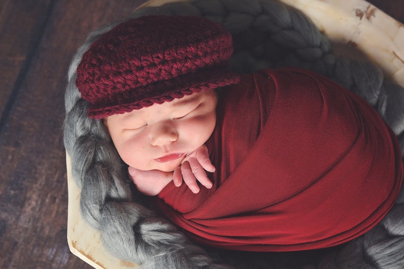 red newsboy hat for baby