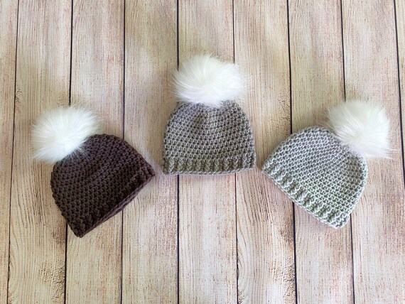 Bonnet rose bebe fille 65 couleurs bonnet d hiver blanc moelleux a pompons en fausse fourrure pour tenue d hopital automne photo prop cadeau de douche nouveau ne tailles femme Etsy France