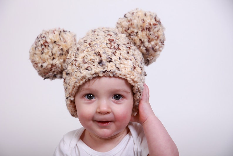 Baby girl hat 18 colors giant pom pom chunky crochet beanie fun newborn photo prop for photography knit winter hat baby toddler kid's sizes image 8