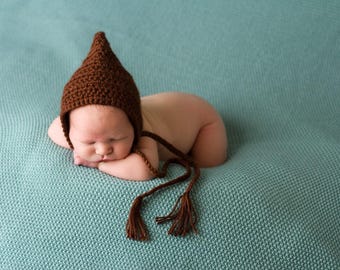 Baby elf hat 45 colors boy & girl hospital gnome bonnet for coming home outit photo prop cute shower gift newborn - womens sizes dark brown