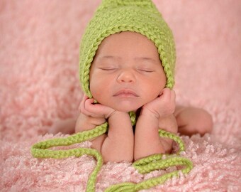 Baby elf hat 45 colors winter hospital bonnet for girls coming home outfit newborn gnome photo prop shower gift larger sizes pistachio green